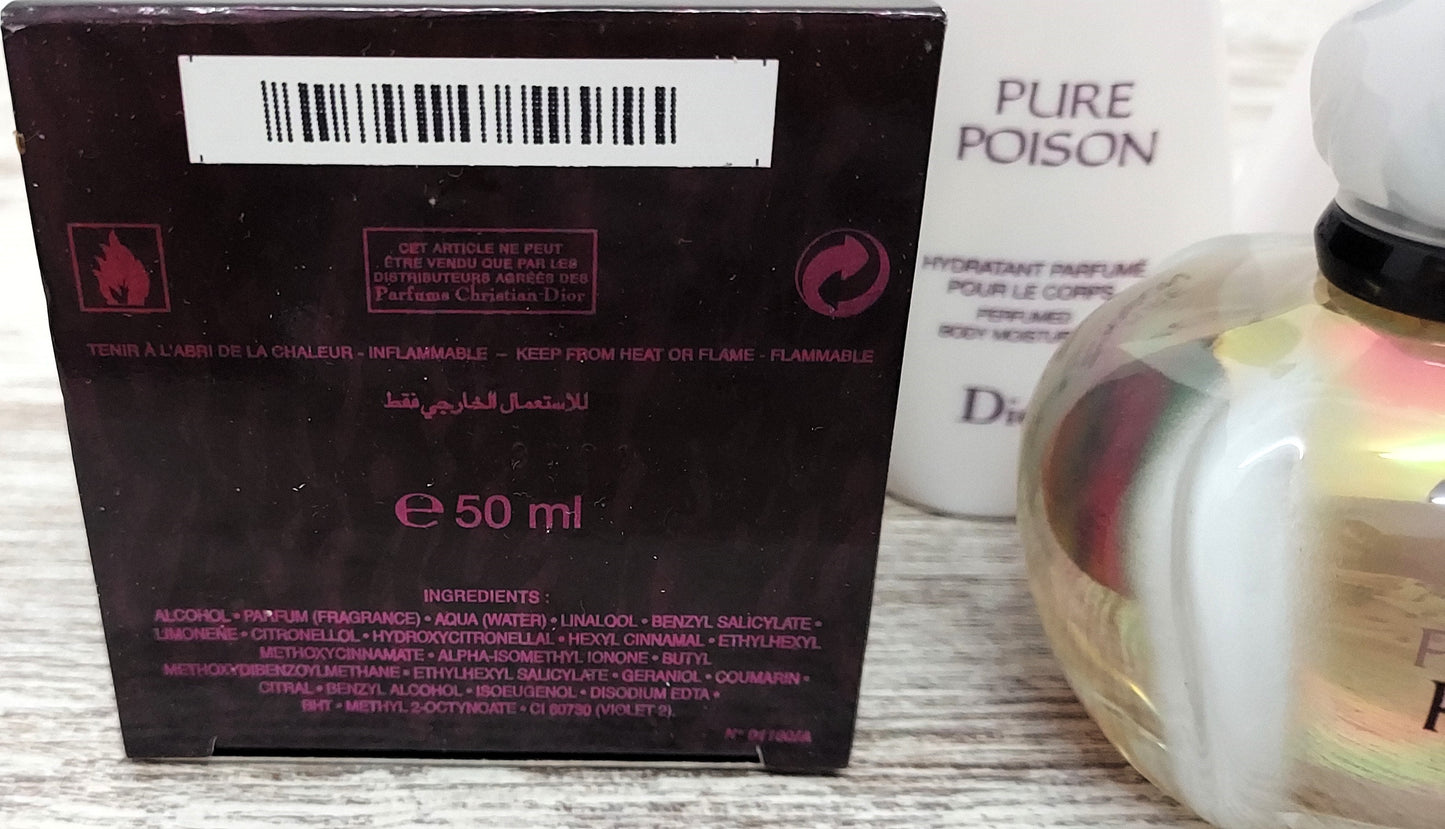 Pure Poison Dior EDP 50ml + Body Lotion 50ml + Shower Gel 50ml. Vintage formula.