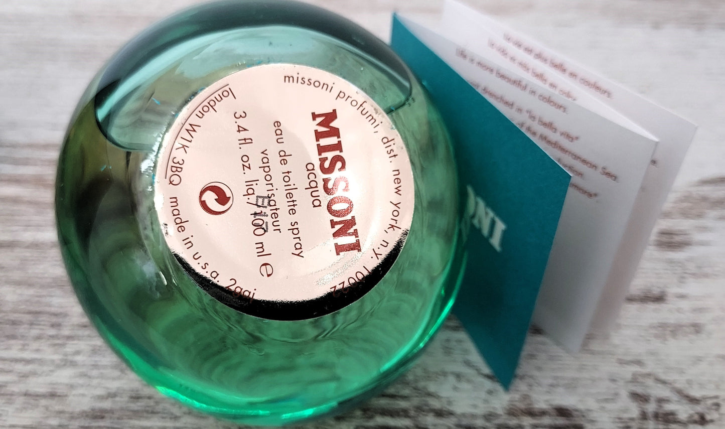 Missoni Acqua EDT (eau de toilette) 100ml. Discontinued vintage extremely rare.