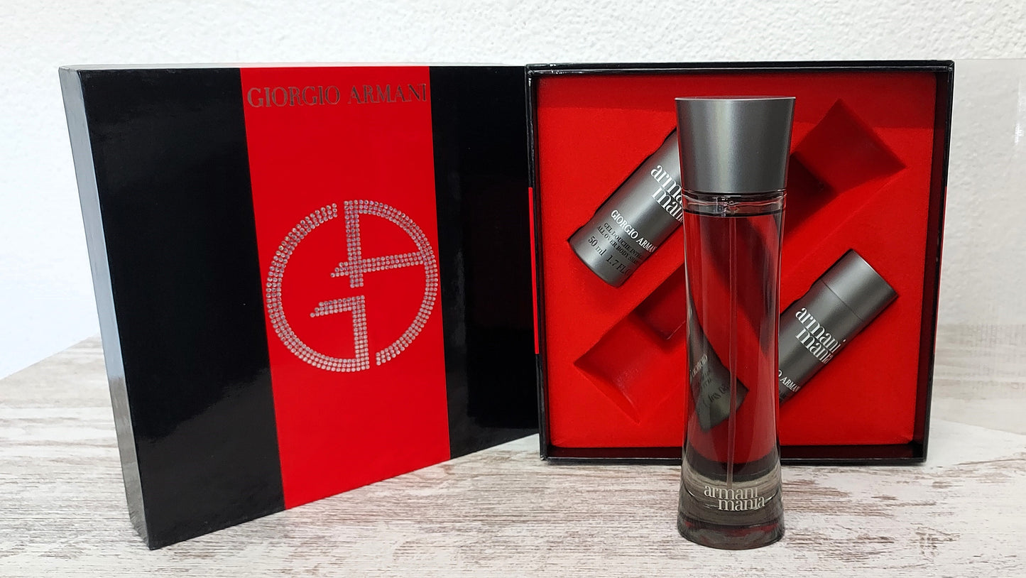 Armani Mania pour Homme EDT 100ml + Gel 50ml + After Shave (VERY LIQUID) 50ml. Discontinued vintage extremely rare.