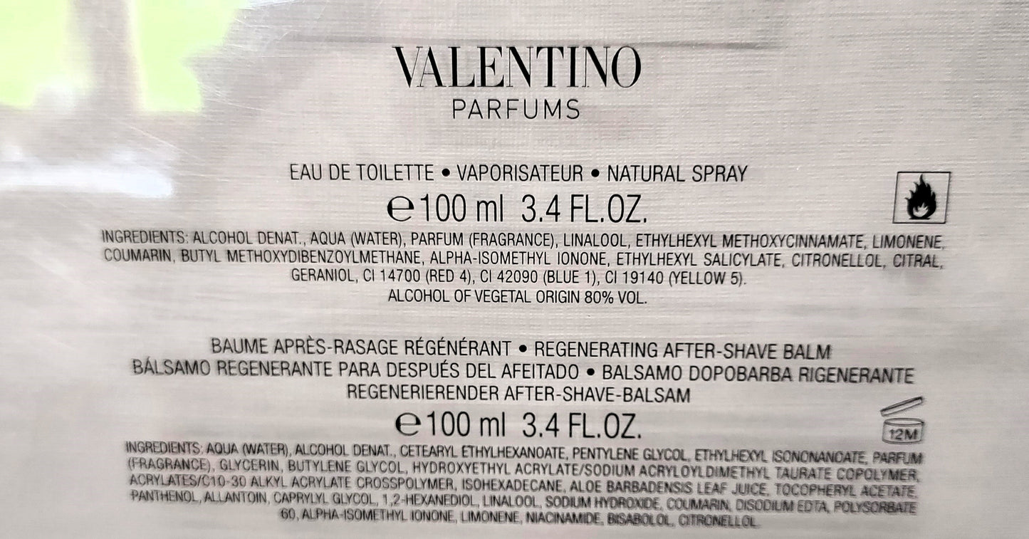 Valentino Uomo EDT (eau de toilette) 100ml + After Shave 100ml. Discontinued.