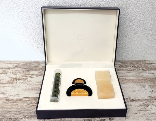 Gala Loewe EDT (eau de toilette) 50ml + Bath Pearls + 2 Candles. Vintage set.