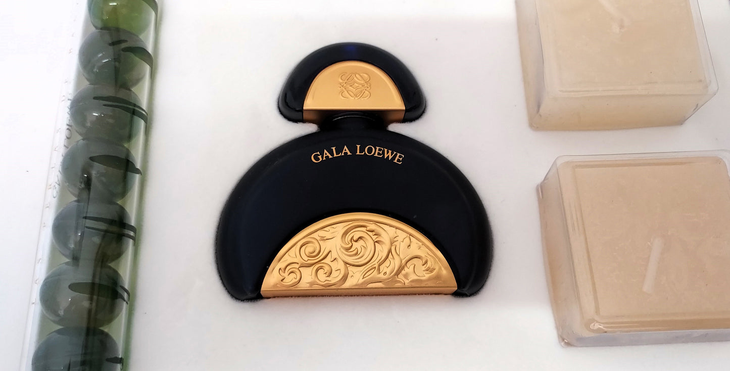 Gala Loewe EDT (eau de toilette) 50ml + Bath Pearls + 2 Candles. Vintage set.