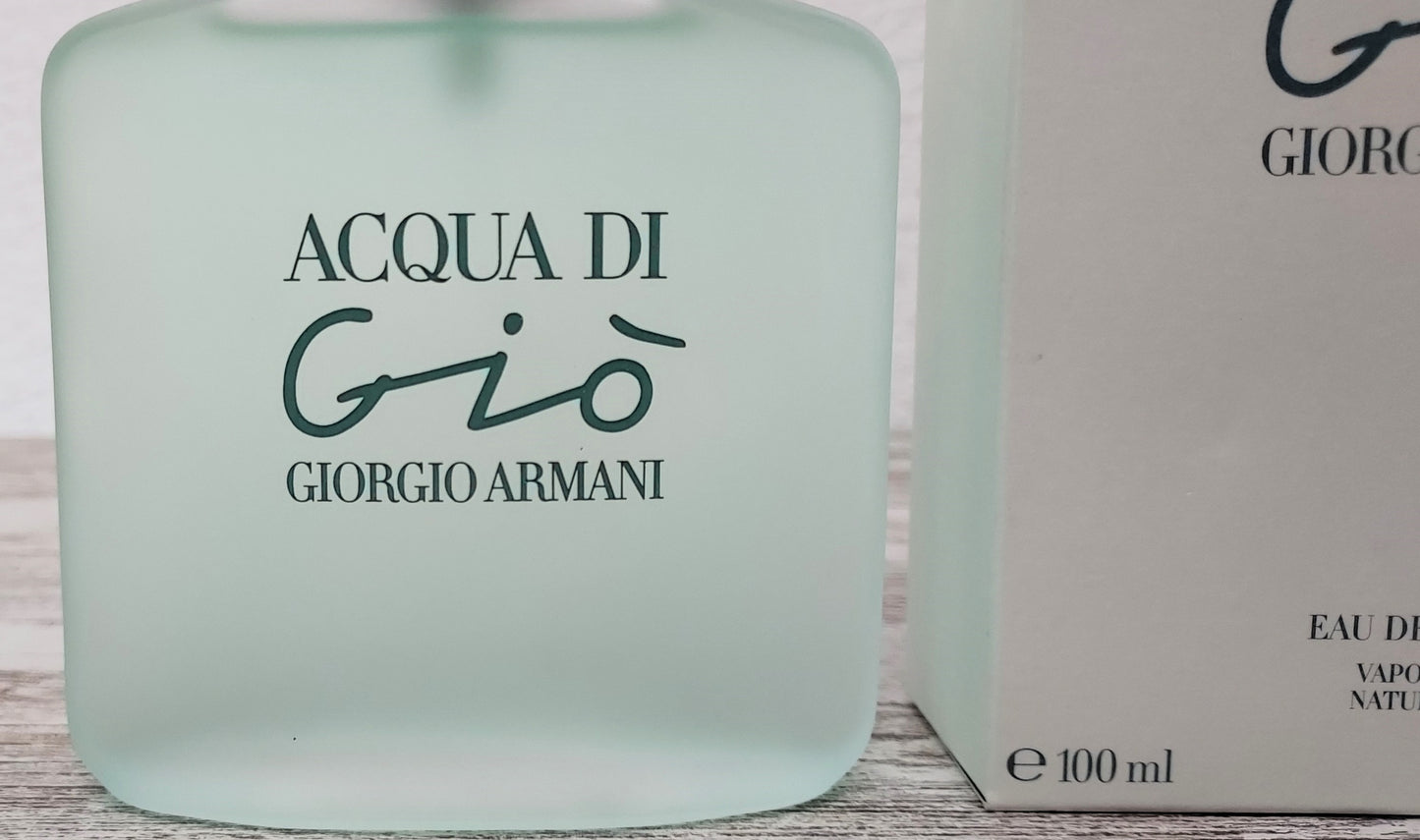 Acqua di Gio Armani EDT (eau de toilette) 100ml. Year 2001. BC: UW274. Discontinued vintage.