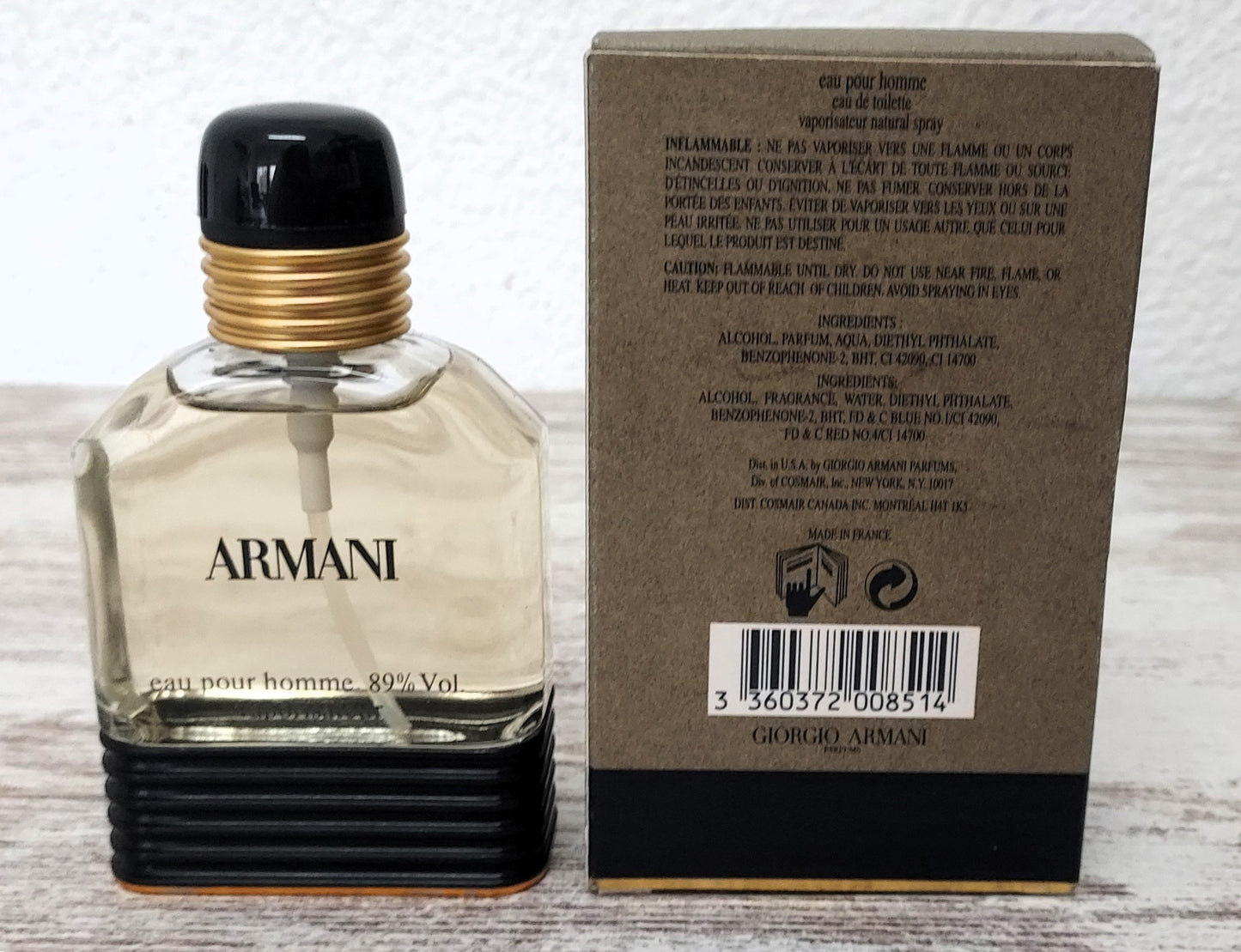 Armani pour Homme EDT (eau de toilette VAPO) 50ml. Discontinued vintage. COSMAIR.
