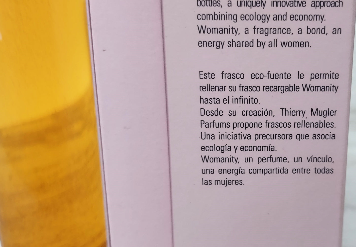 Womanity Thierry Mugler EDP (eau de parfum) 80ml. Eco Refill Bottle.