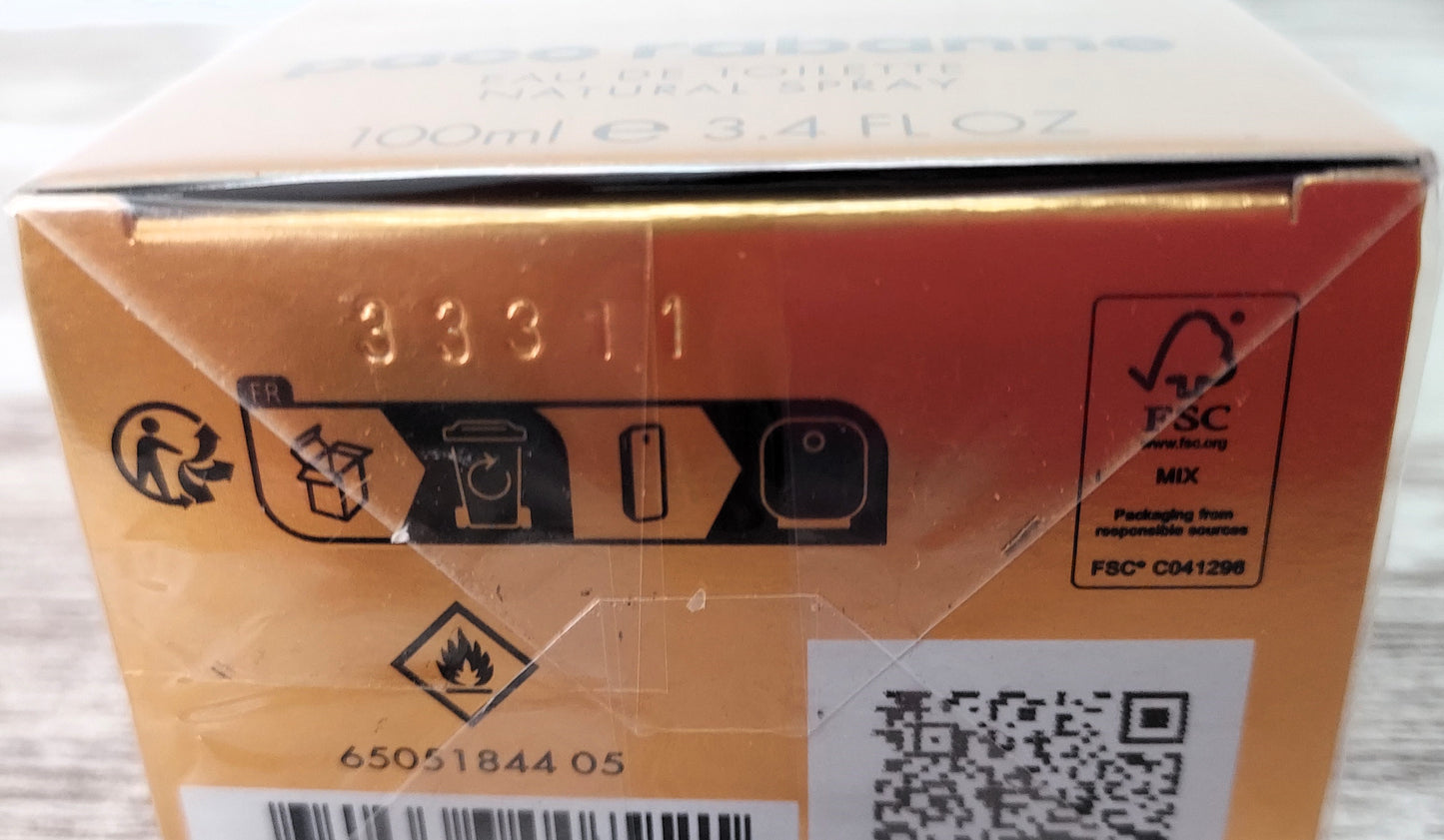 1 Million Paco Rabanne EDT (eau de toilette) 100ml. discontinued packaging.