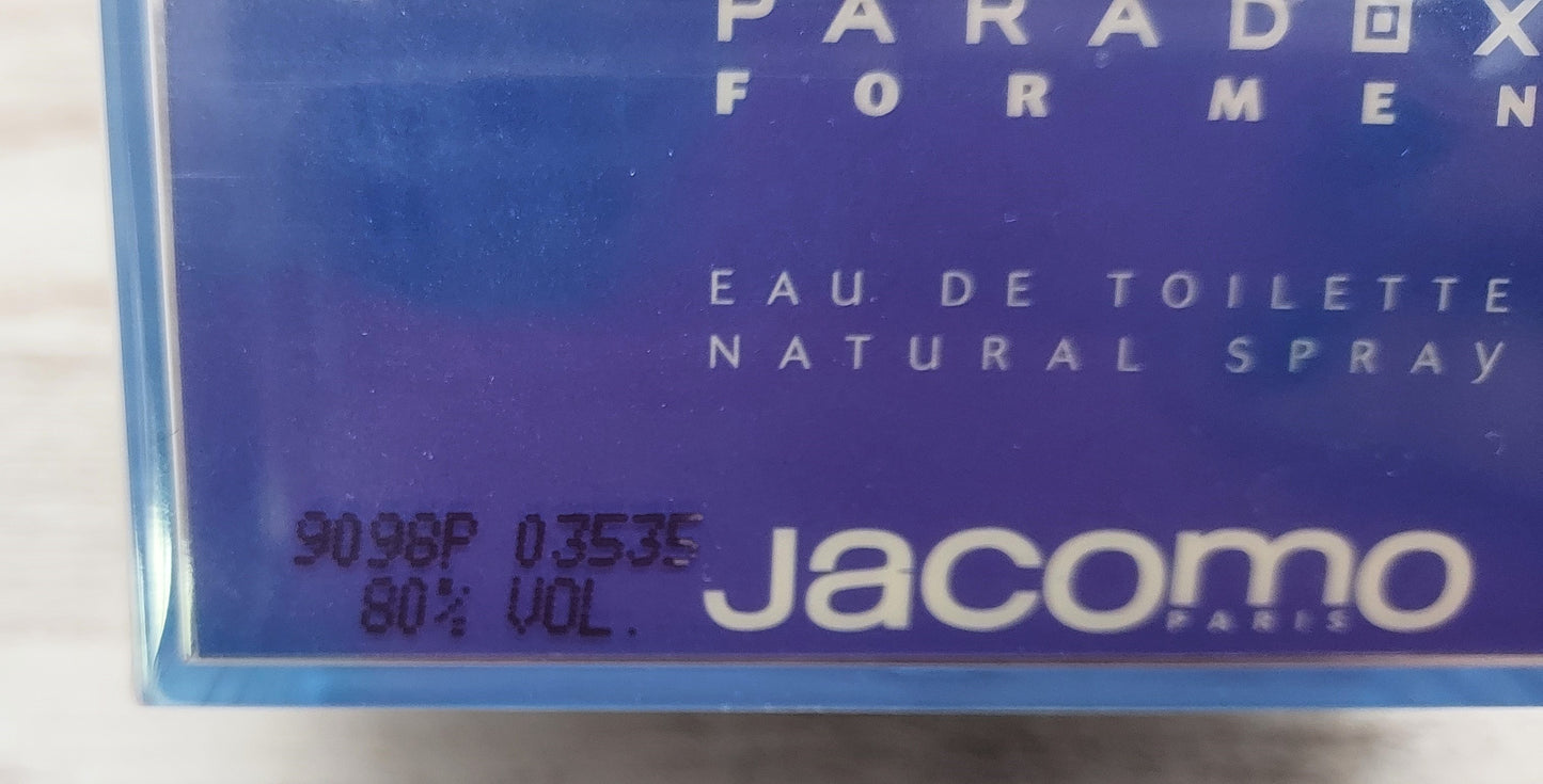 Paradox for Men Jacomo EDT (eau de toilette) 50ml. Discontinued vintage rare.