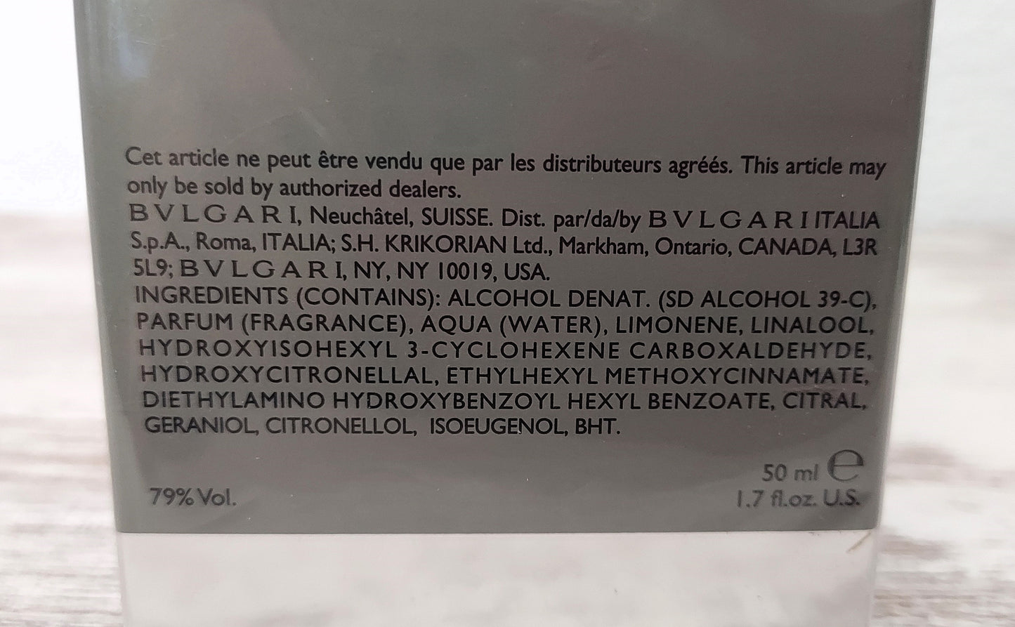 Bvlgari pour Homme Extreme EDT 50ml. BATCH CODE: 20E38D1 (2014). Discontinued.