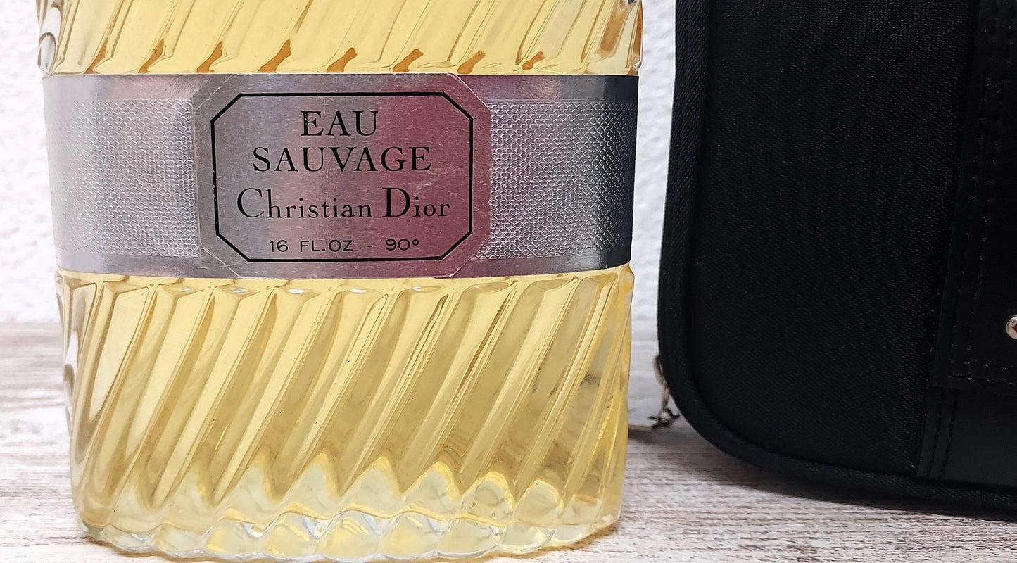 Eau Sauvage Dior EDT SPLASH 480ml / 16Oz + After Shave Balm 100ml + Toiletry bag.