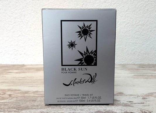 Black Sun Salvador Dalí Travel Kit EDT 50ml + Shower Gel 100ml – Vintage & Discontinued.