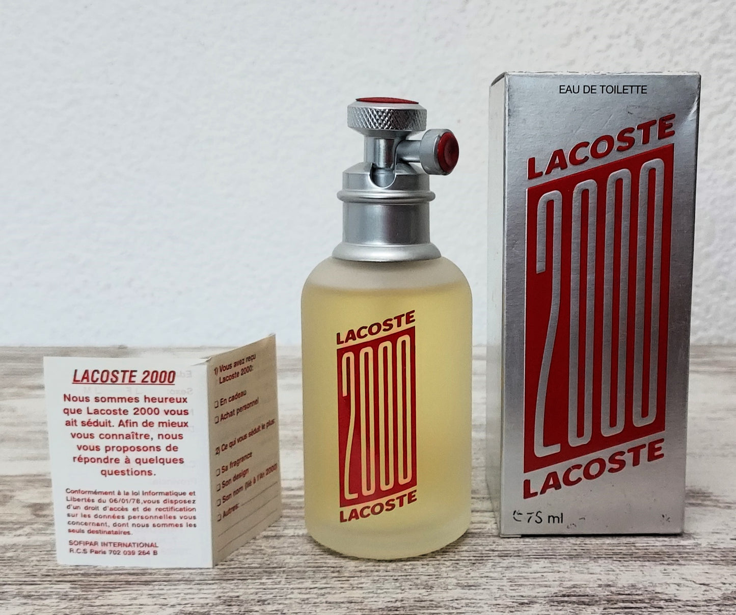 Lacoste 2000 EDT (eau de toilette) 75 ml. Discontinued vintage.