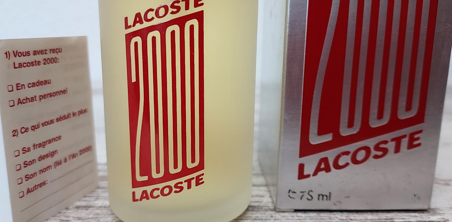 Lacoste 2000 EDT (eau de toilette) 75 ml. Discontinued vintage.
