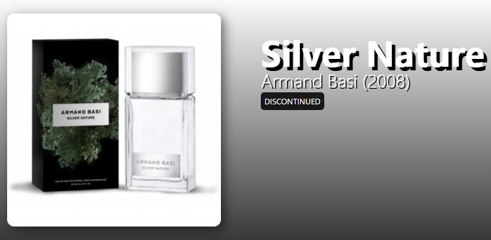 Silver Nature Armand Basi EDT (eau de toilette) 100 ml. Discontinued vintage.