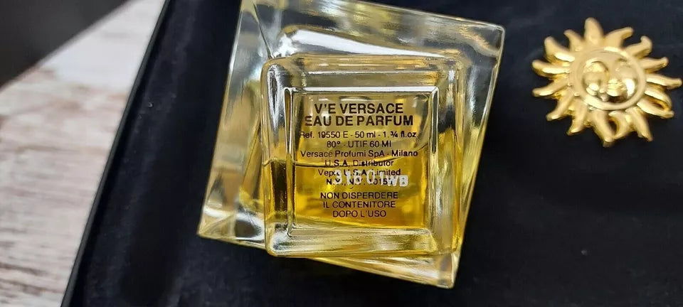 V'e Versace EDP (eau de parfum SPLASH) 50ml + Earrings / Pendientes. Vintage.