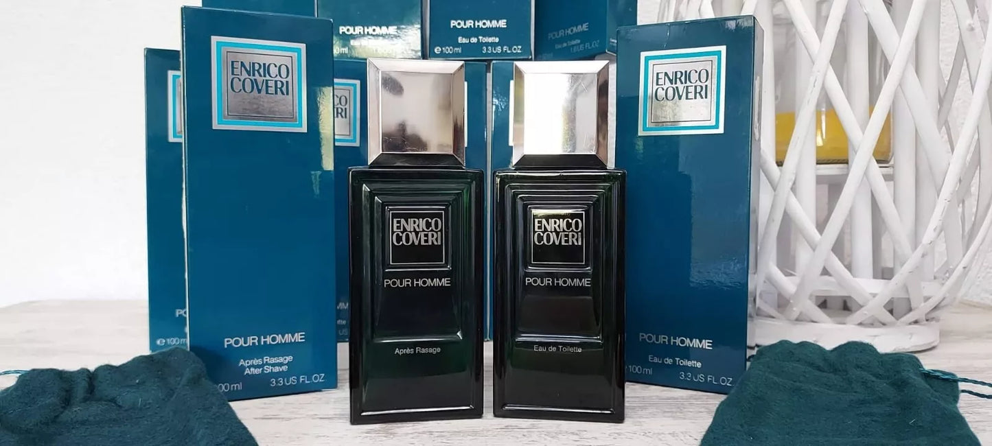 Enrico Coveri pour Homme EDT 100ml + After Shave 100ml. EUROITALIA vintage rare.