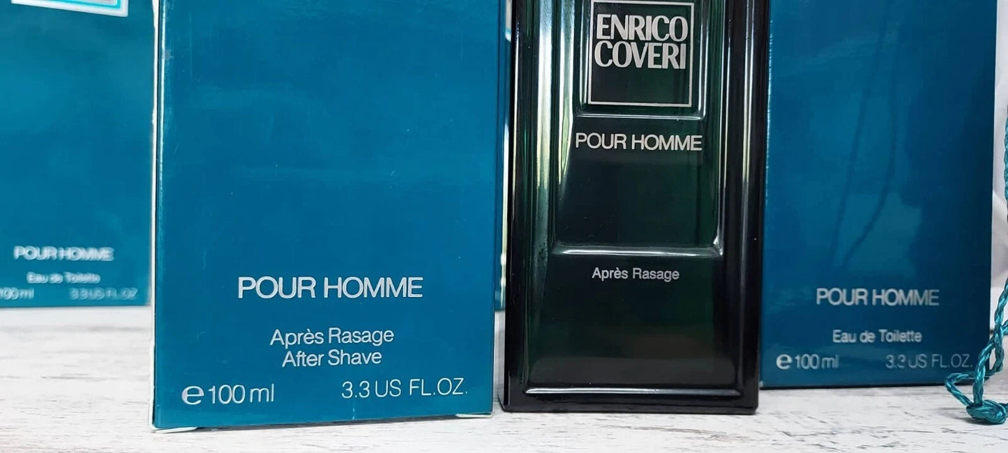 Enrico Coveri pour Homme EDT 100ml + After Shave 100ml. EUROITALIA vintage rare.