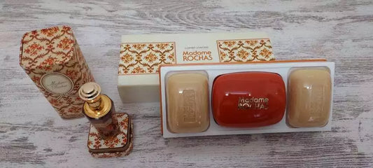 Madame Rochas PURE PARFUM 23ml + Coffret savons. Vintage extremely rare.
