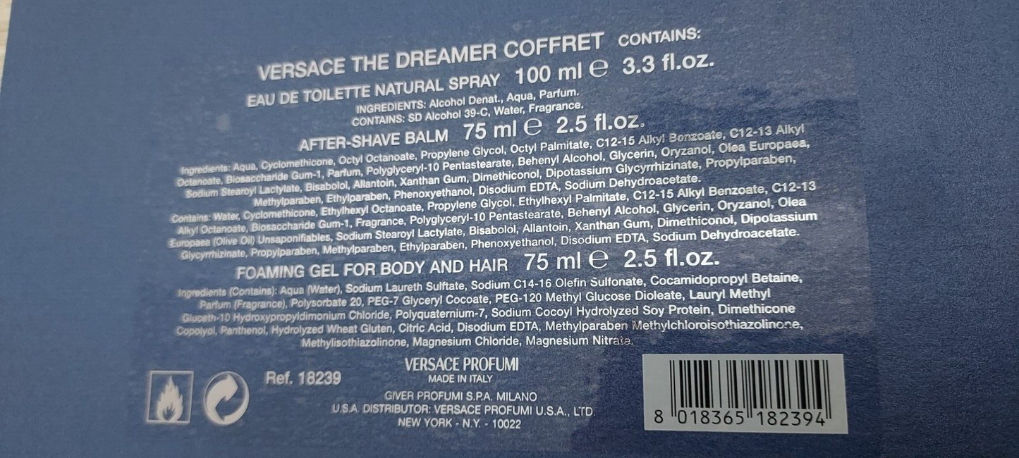 The Dreamer Versace EDT 100ml + After Shave 75ml + Gel 75ml. Vintage.